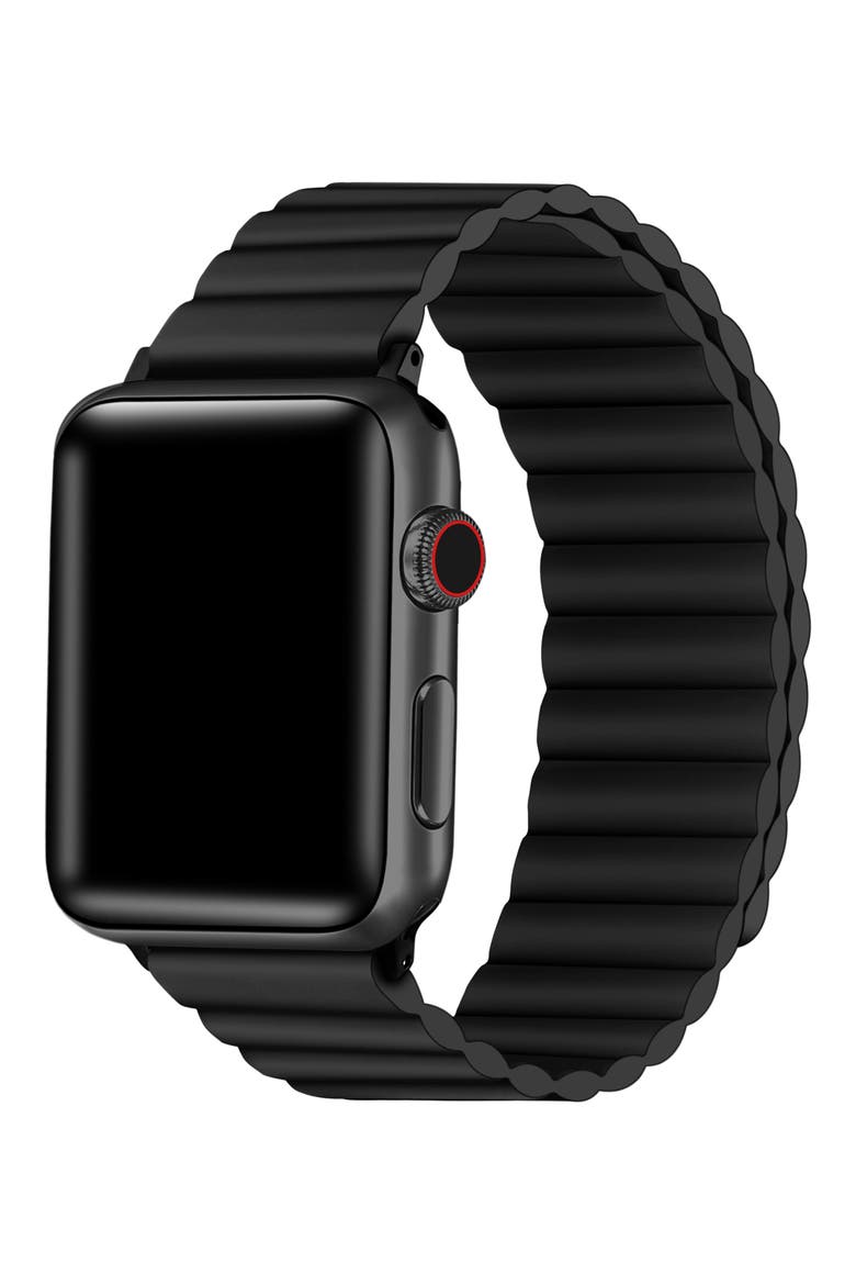 Silicone 22mm Apple Watch® Watchband, Alternate, color, BLACK