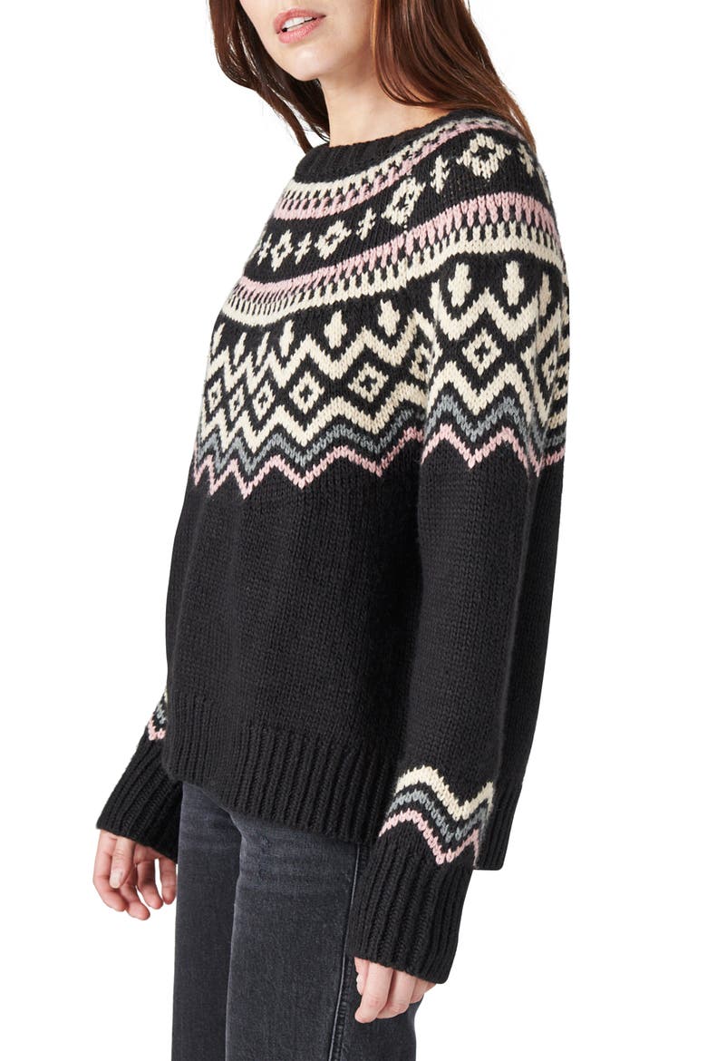 Fair Isle Sweater, Alternate, color, BLACK MULTI