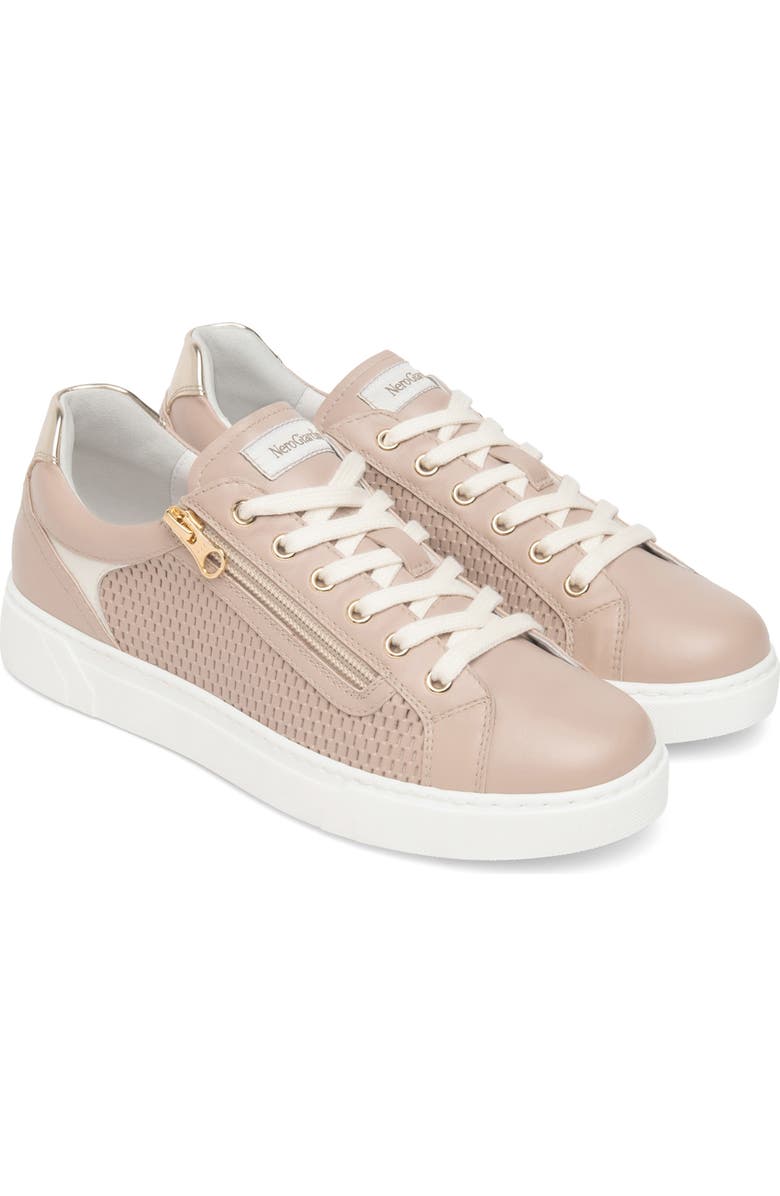 NeroGiardini Side Zip Perforated Leather Sneaker, Main, color, Rose