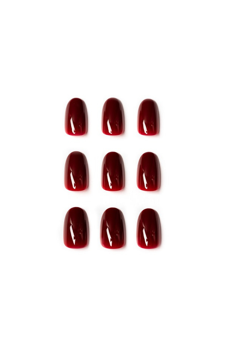 Bus Stop Crimson Solid Press-On Nails, Alternate, color, None