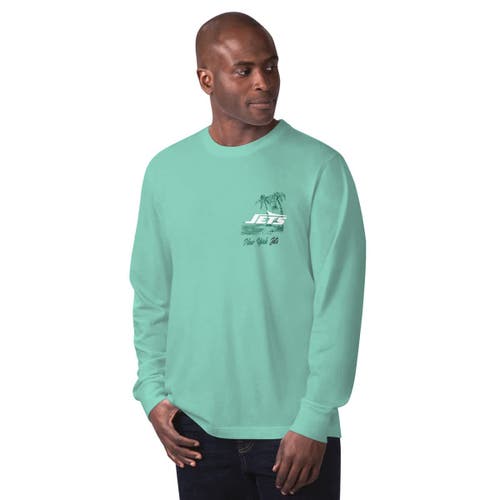 Margaritaville Mint New York Jets It's Five O'clock Somewhere Long Sleeve T-shirt In Green