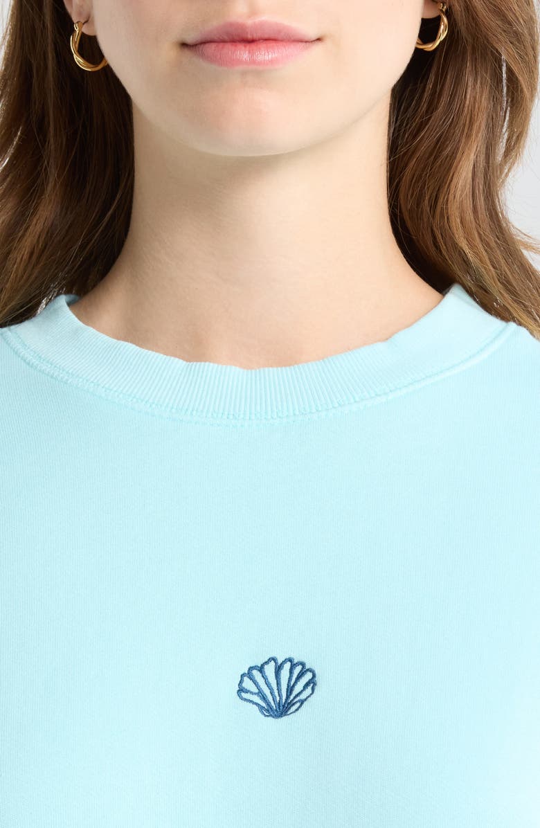 Billabong Sanibel Kendal Fleece Crewneck Sweatshirt, Alternate, color, Pool Blue