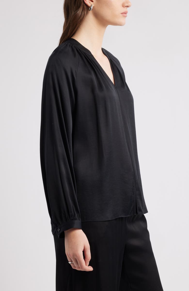 Nordstrom Shirred Satin Shirt, Alternate, color, 