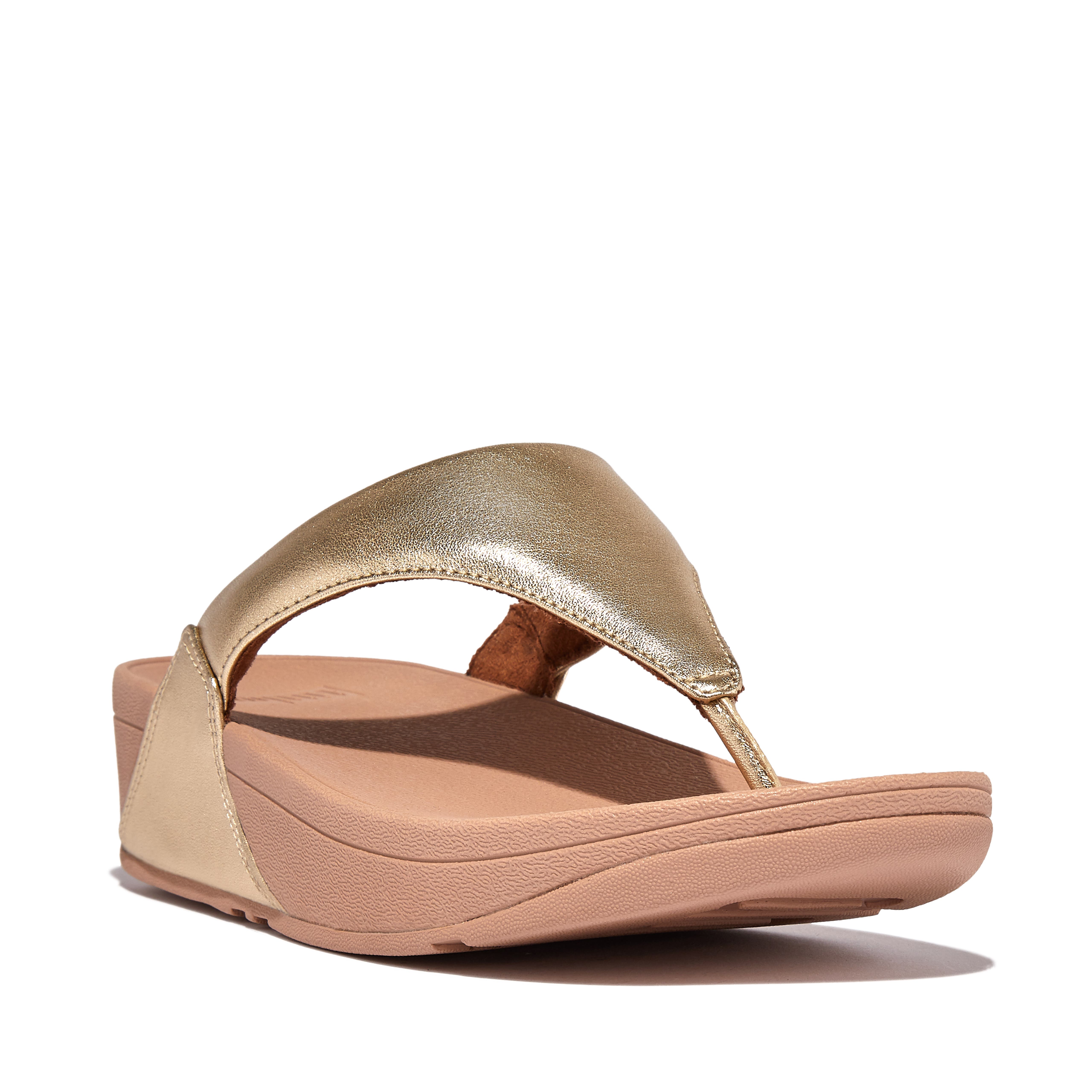FitFlop Lulu Leather Toe Post Sandal, Main, color, Platino