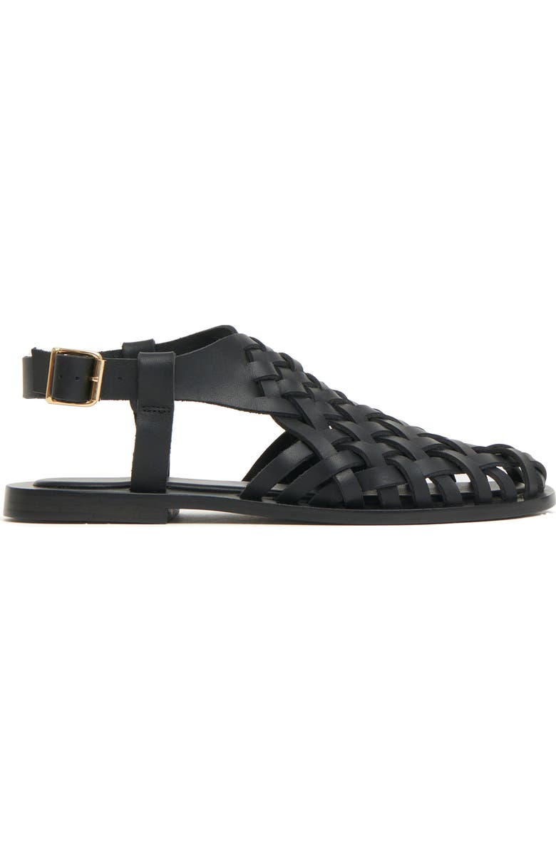 Mansur Gavriel Slingback Woven Sandal, Alternate, color, Black