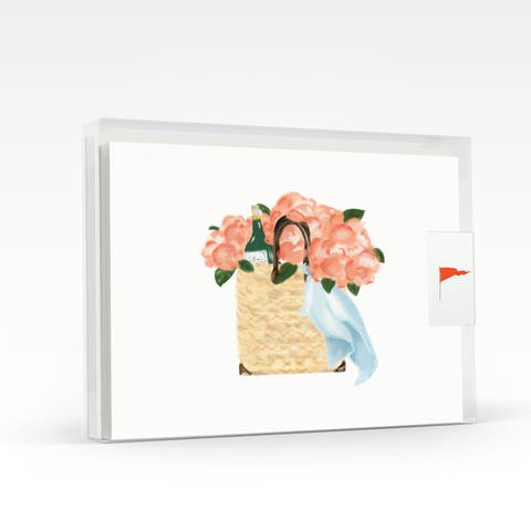 Champagne Peonies Bag Greeting Card Pack Set (8 ct.)