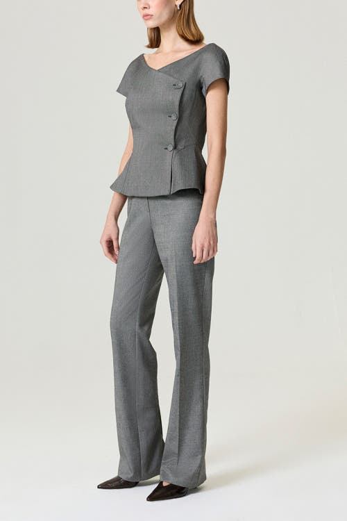 Nocturne Double-breasted V-neck Tailored Vest In Gray