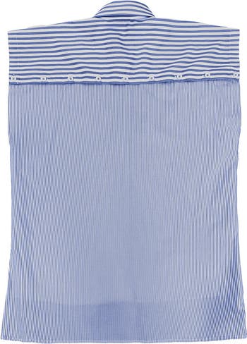 Echo Back Button Sleeveless Shirt