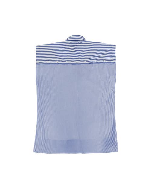 Theo The Label Echo Back Button Sleeveless Shirt In Palace Blue