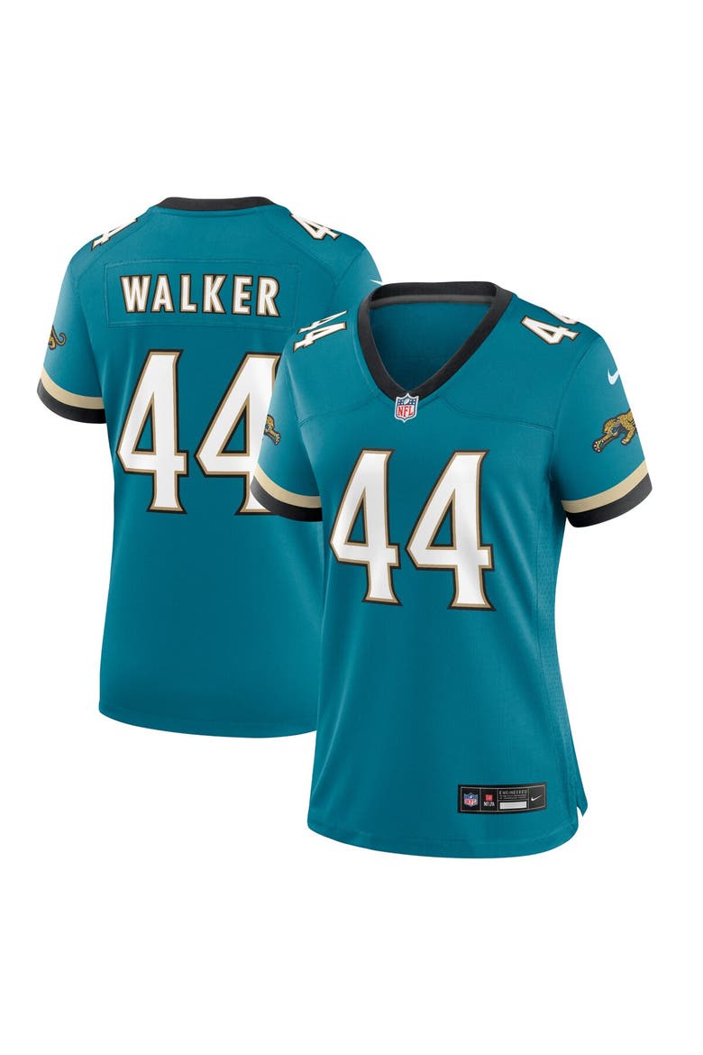 Women's Nike Travon Walker Teal Jacksonville Jaguars Prowler Throwback Game Jersey, Main, color, Teal