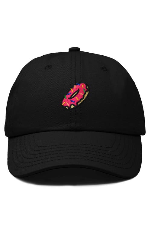 Dalix Donut Embroidered Adjustable Cap In Black