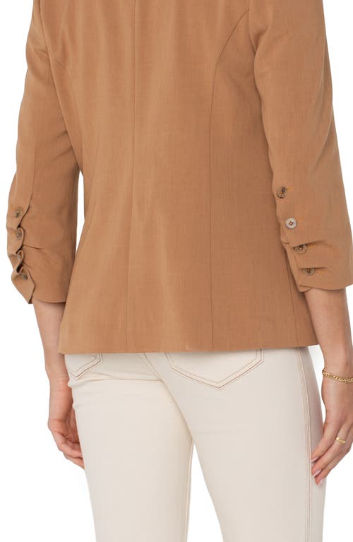 Shop Liverpool Los Angeles Fitted Ruched Sleeve Blazer In Portobello