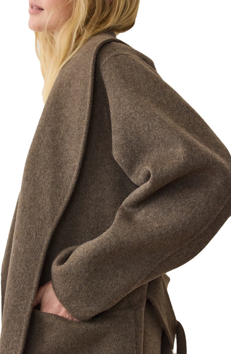 Marine Layer Colette Belted Wool Blend Jacket, Alternate, color, Espresso Heather