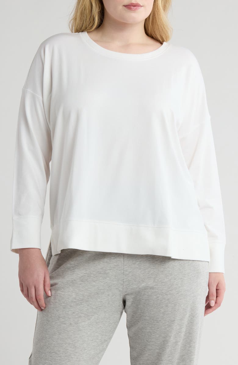 Eileen Fisher Crewneck Long Sleeve Top, Main, color, White