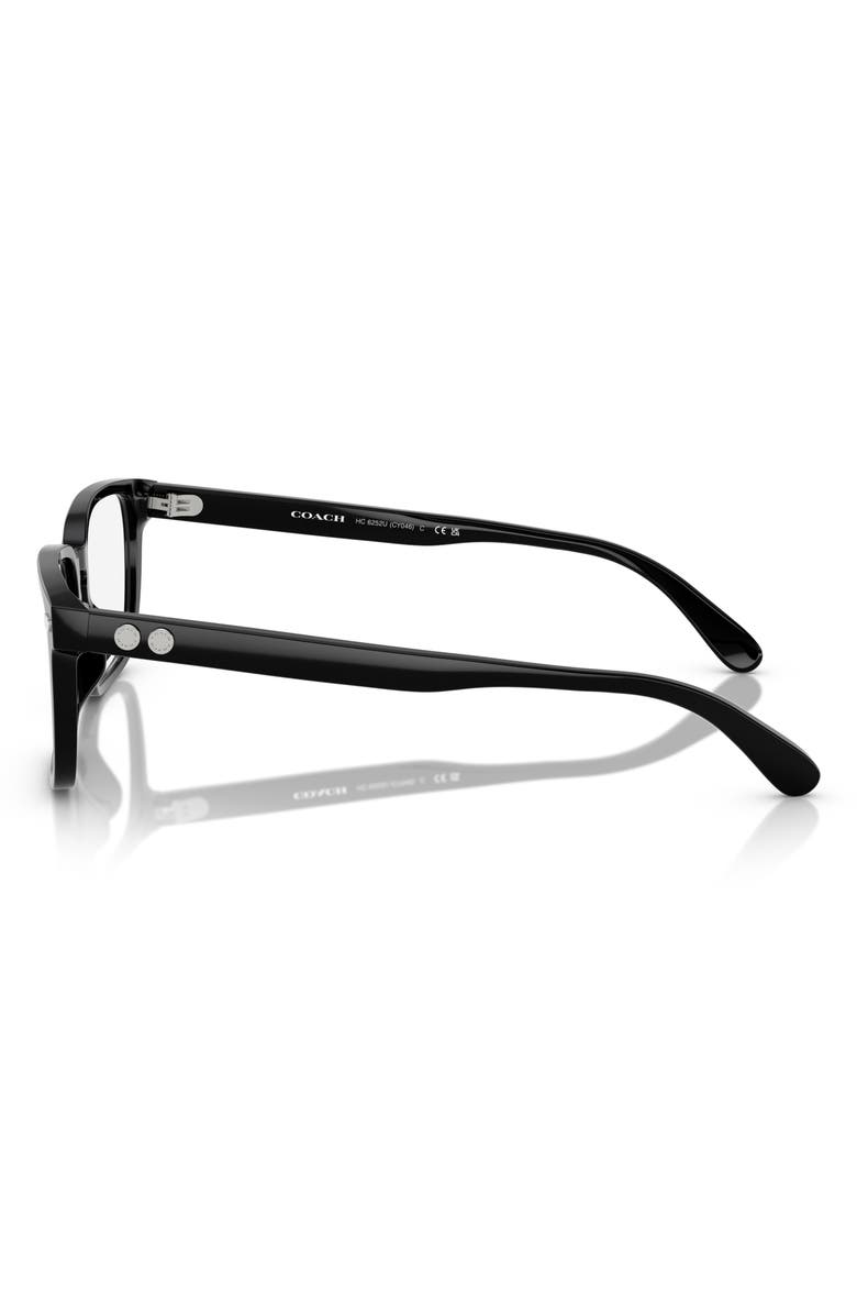 COACH 55mm Square Optical Glasses, Alternate, color, Black / Demo Lens