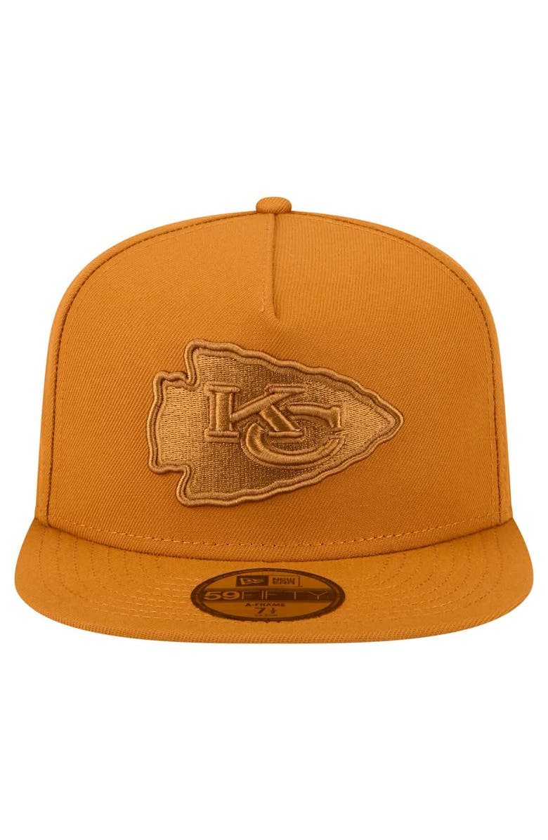 New Era Men's New Era Brown Kansas City Chiefs Color Pack A-Frame 59FIFTY Fitted Hat, Alternate, color, Brown