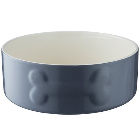 Embossed Bone Dog Bowl, 8 Inch,  50.7oz, Food and Water Dish