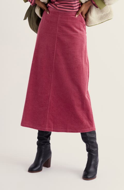 Window Wren Organic Cotton Corduroy Midi Skirt