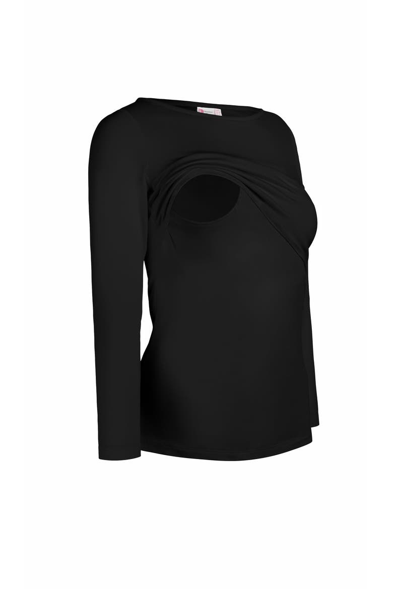 Nursing Long Sleeve Top, Alternate, color, Black