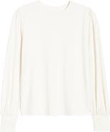 Caslon® Blouson Sleeve Cotton Blend Top