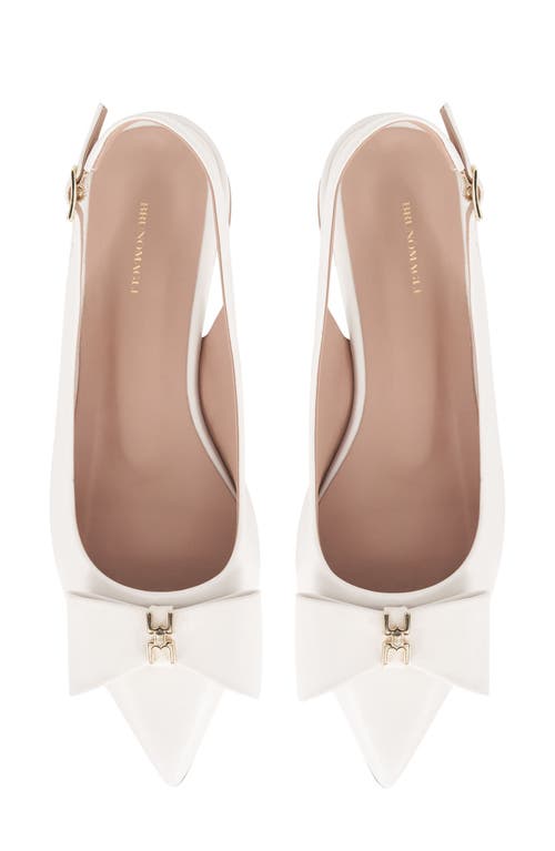 Bruno Magli Bella Pointed Toe Slingback Flat In Bone