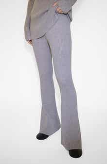 MANGO Rib Flare Leg Pants