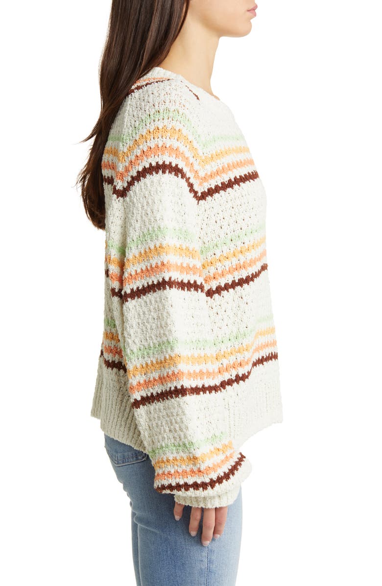 Rip Curl Holiday Tropics Stripe Sweater, Alternate, color, Cream