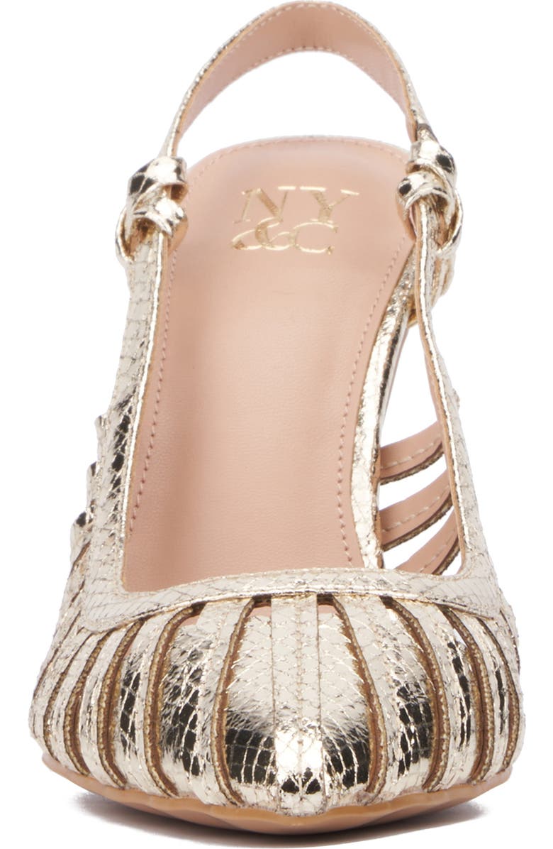 NEW YORK AND COMPANY Magdalene Croc Embossed Slingback Pump, Alternate, color, Gold