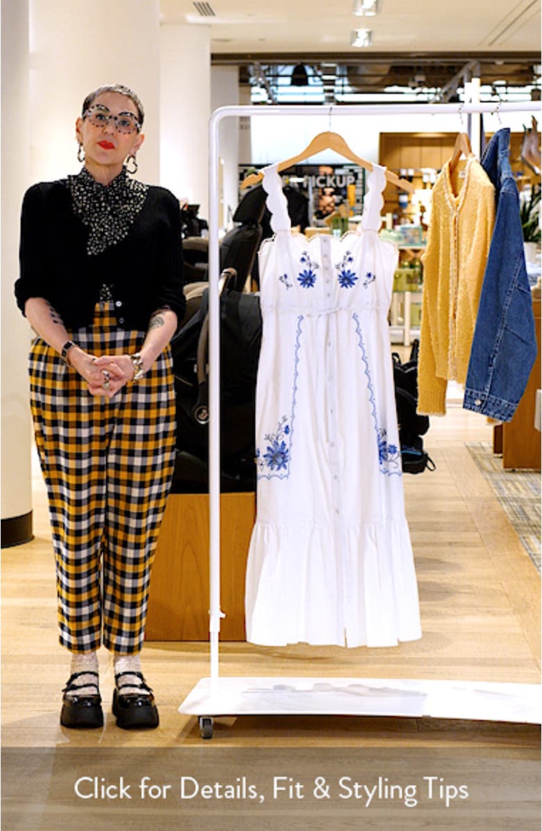 Floral Embroidery Detail Cotton Dress, sales video thumbnail