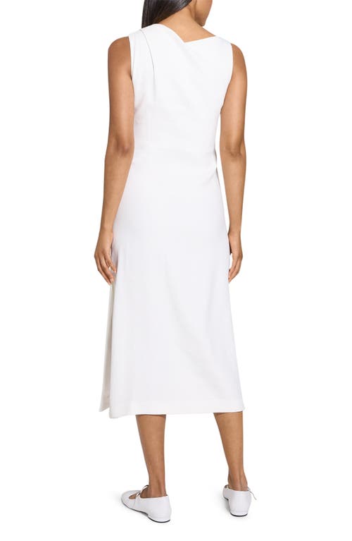 Theory Shoulder Pleat Sleeveless Midi Dress