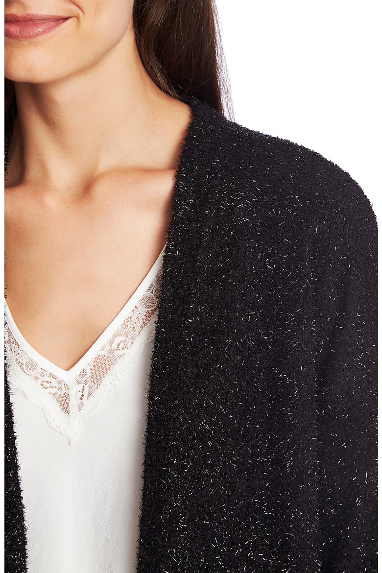 Metallic Eyelash Cardigan, Alternate, color, RICH BLACK