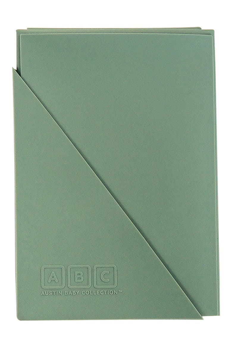 Silicone Foldable Placemat, Main, color, SAGE GREEN