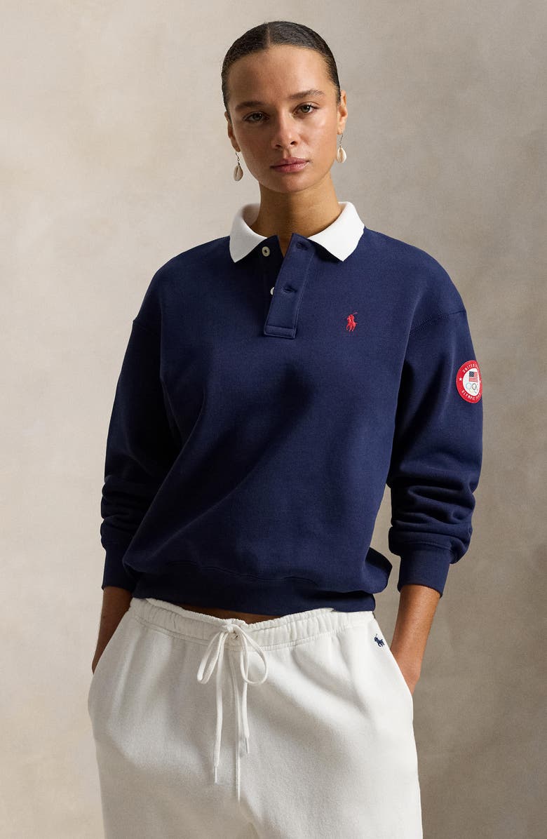 Polo Ralph Lauren Team USA Long Sleeve Polo, Alternate, color, Refined Navy
