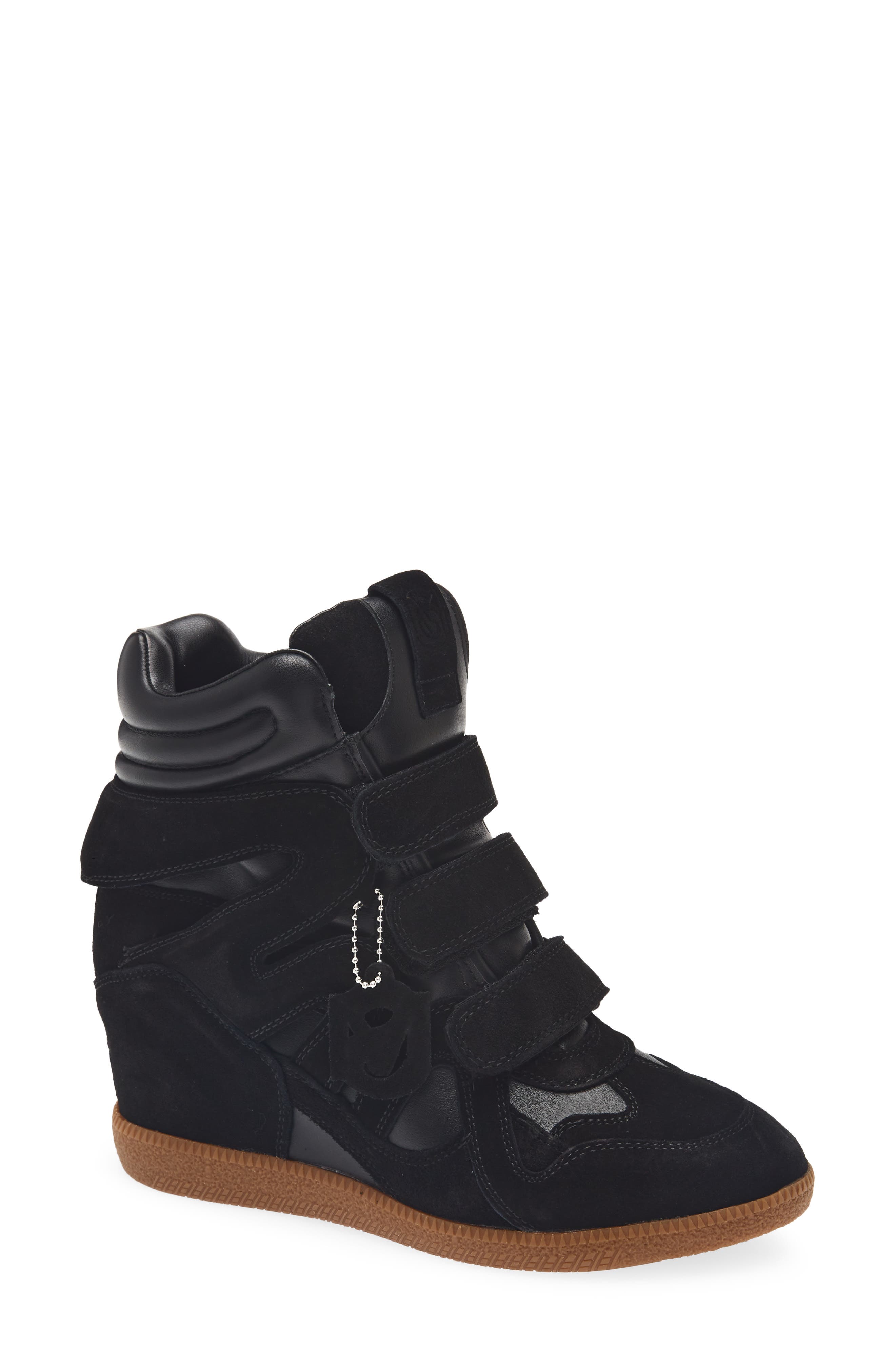 Steve Madden Mavis Wedge High Top Sneaker, Main, color, Black Suede