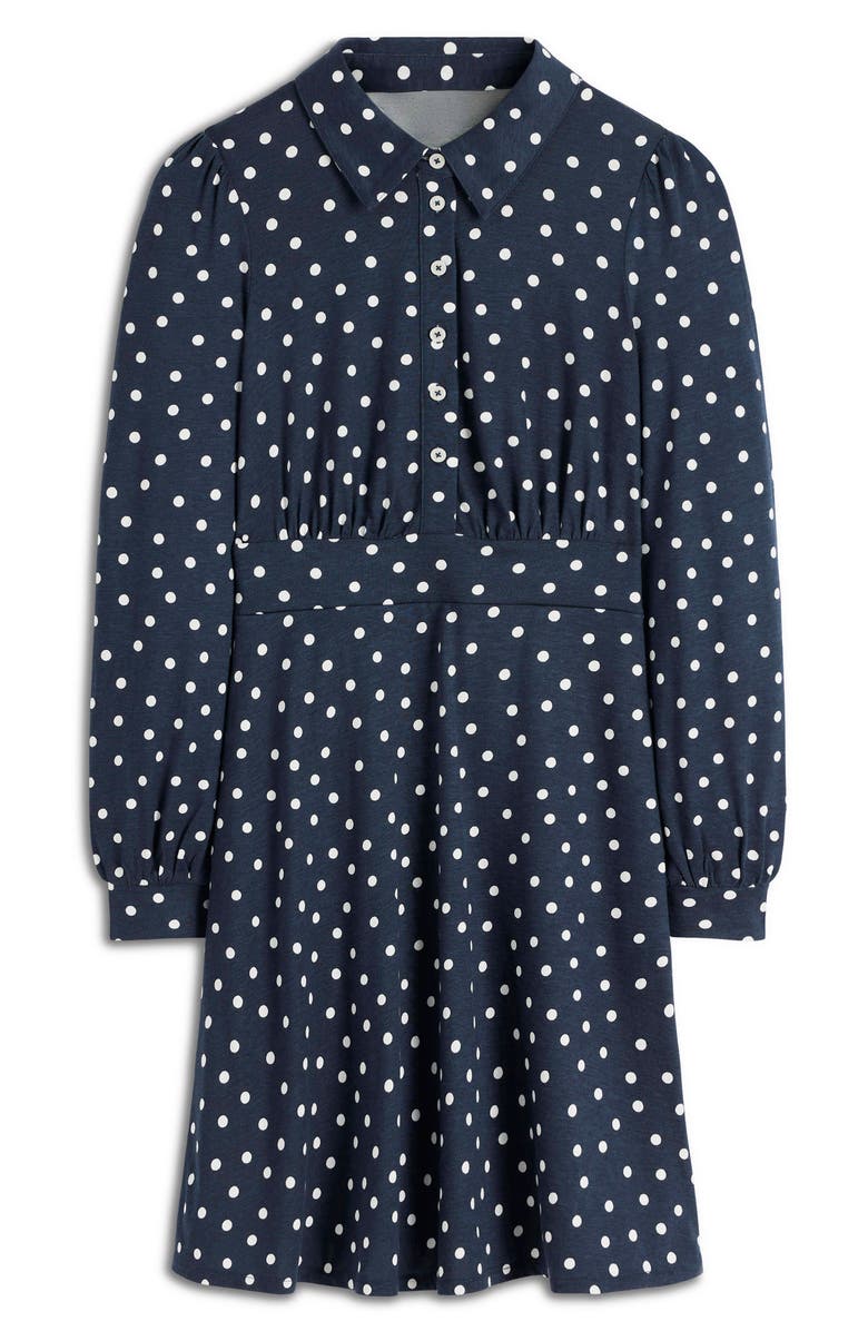 Boden Orla Jersey Shirtdress, Alternate, color, French Navy Spaced Painted Dot