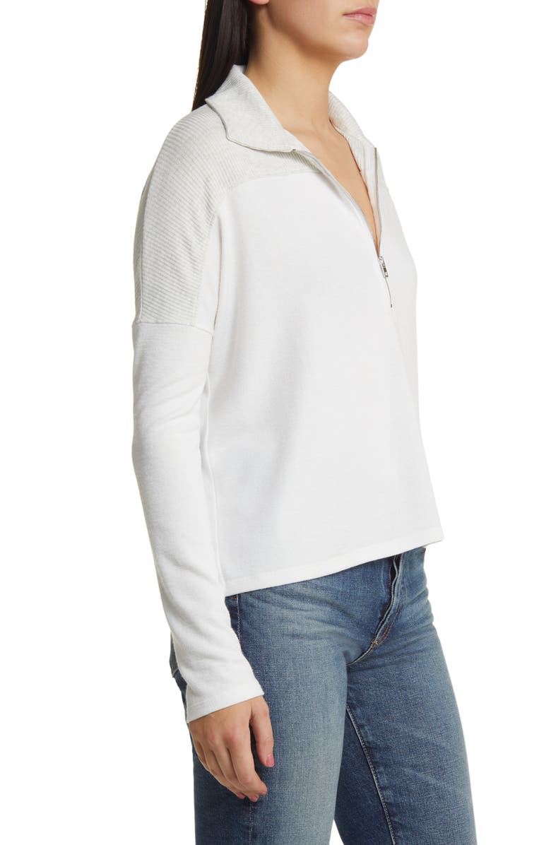 rag & bone The Long Sleeve Knit Zip Polo, Alternate, color, Earlgrey