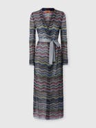Missoni Long Chevron Viscose-blend Cardigan With Belt