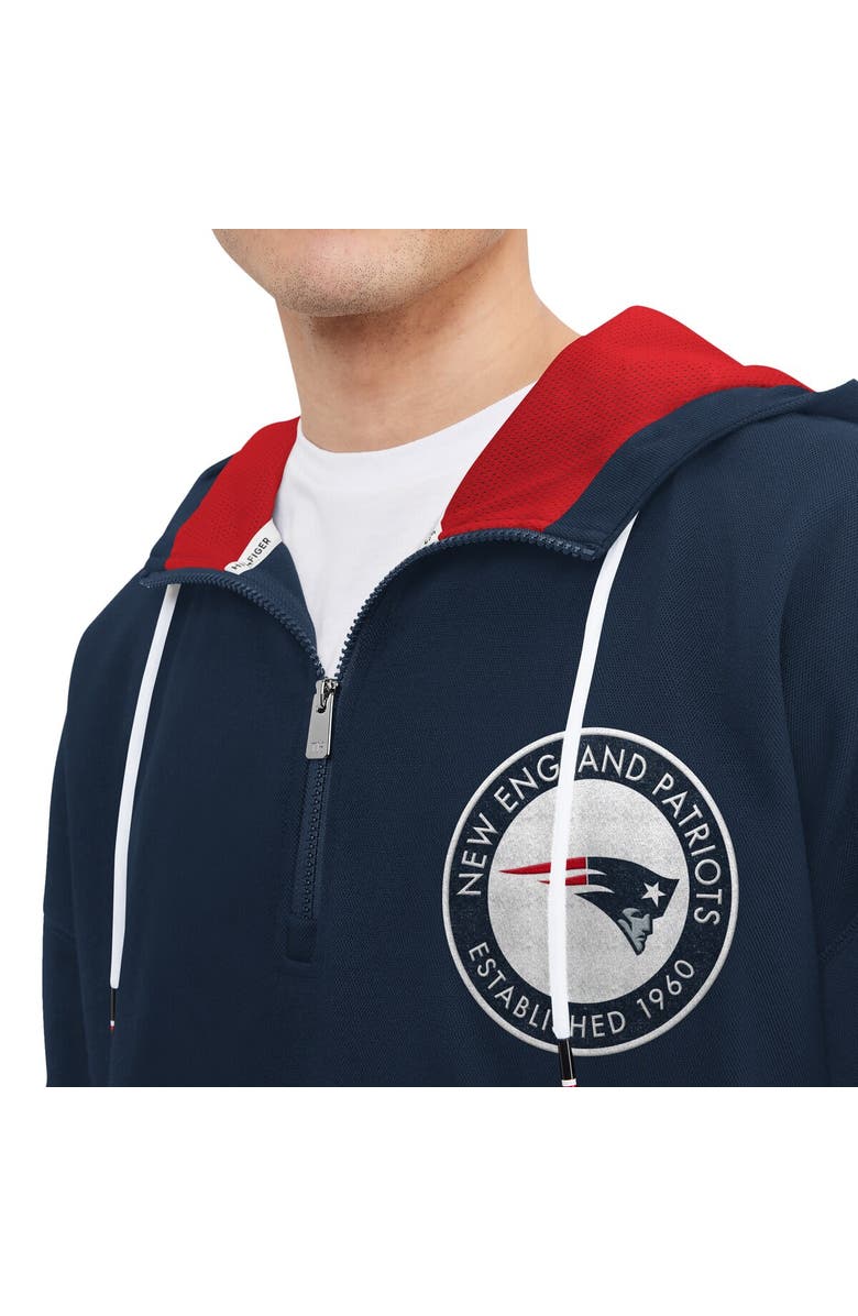 Tommy Hilfiger Men's Tommy Hilfiger Navy New England Patriots Aaron Quarter-Zip Hoodie, Alternate, color, Navy