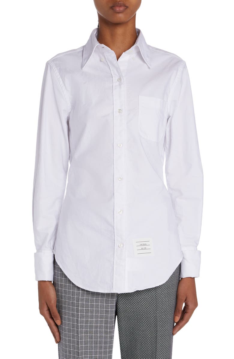 Thom Browne French Cuff Oxford Button-Down Shirt, Main, color,