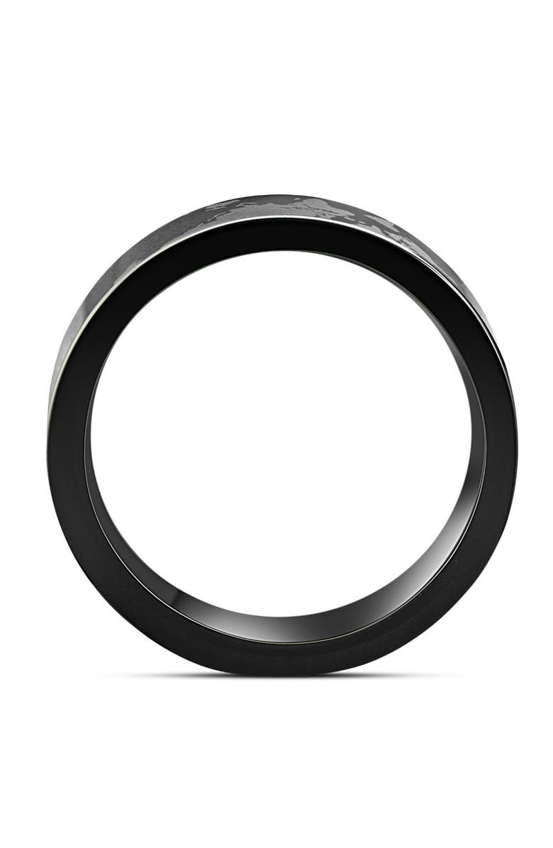 Bliss Diamond Men's Black Tungsten Lasered World 8mm Flat Ring Wedding Band, Alternate, color, 