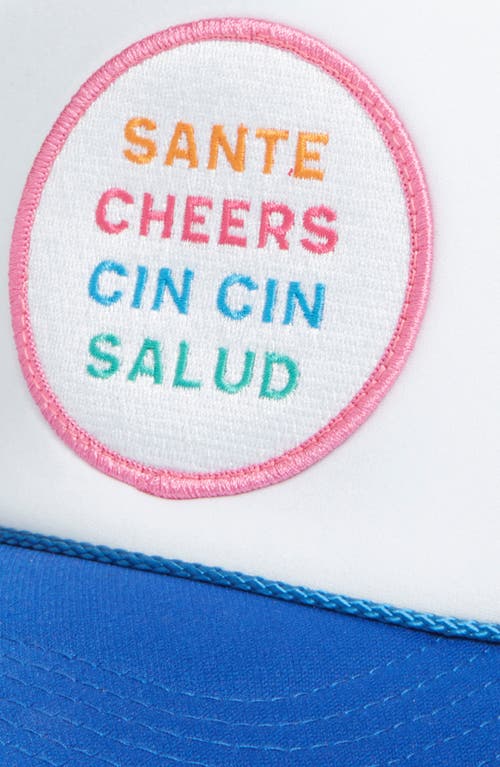 Friday Feelin ' Cheers Patch Trucker Hat In Blue Split