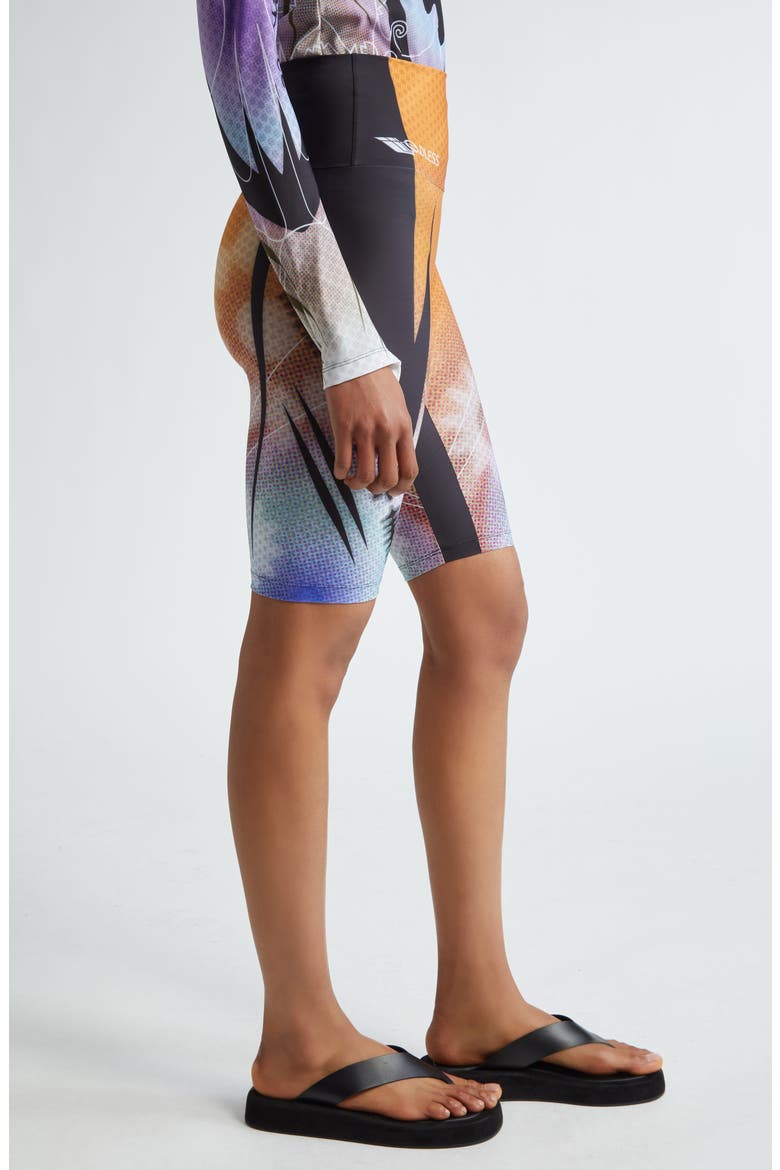 Pixel Print Bike Shorts, Alternate, color, ORANGINA