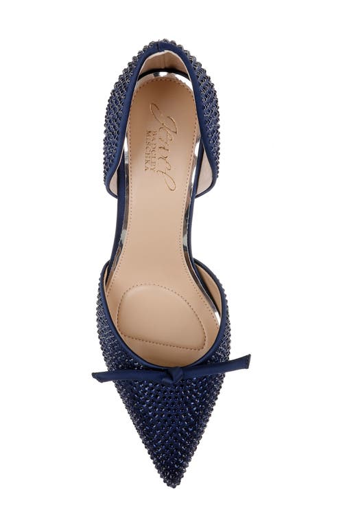Jewel Badgley Mischka Women's Terresa Stiletto Pumps In Navy Satin