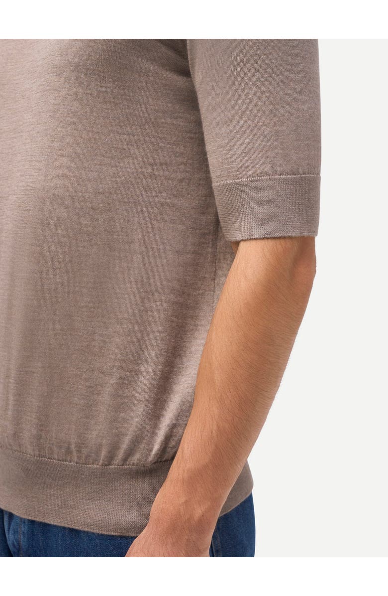 GOBI Mongolian Cashmere Silk Cashmere Crew Neck T-Shirt, Alternate, color, Timber Wolf