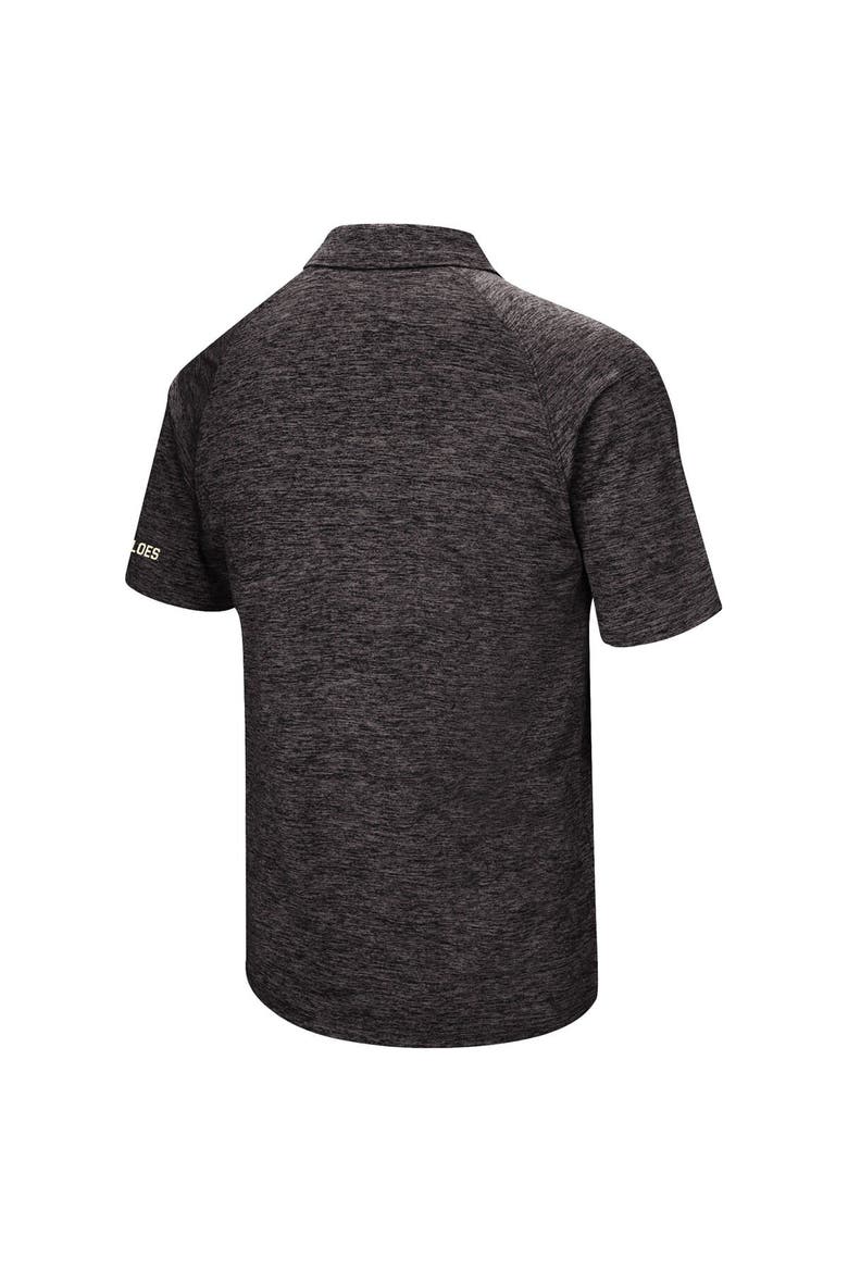 Men's Colosseum Black Colorado Buffaloes Down Swing Polo, Alternate, color, Heather Black