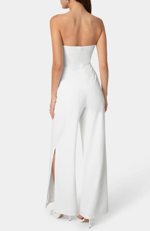 Bebe Strapless A-line Jumpsuit In White