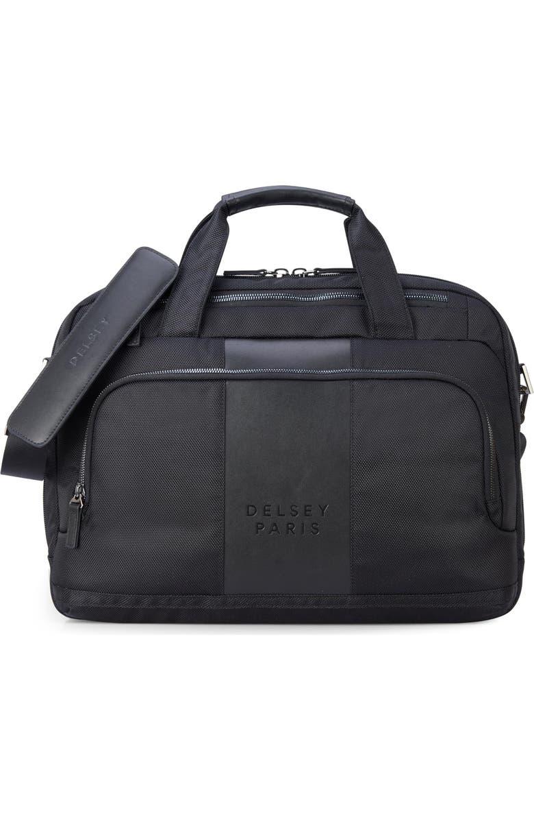 Delsey Paris Wagram Briefcase with Laptop Sleeve, Main, color, Black