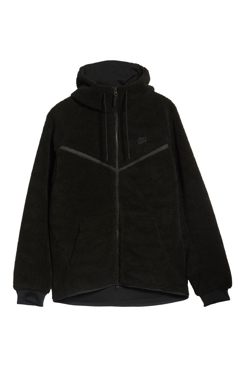Tech Icon Fleece Zip Hoodie, Alternate, color, BLACK/ BLACK