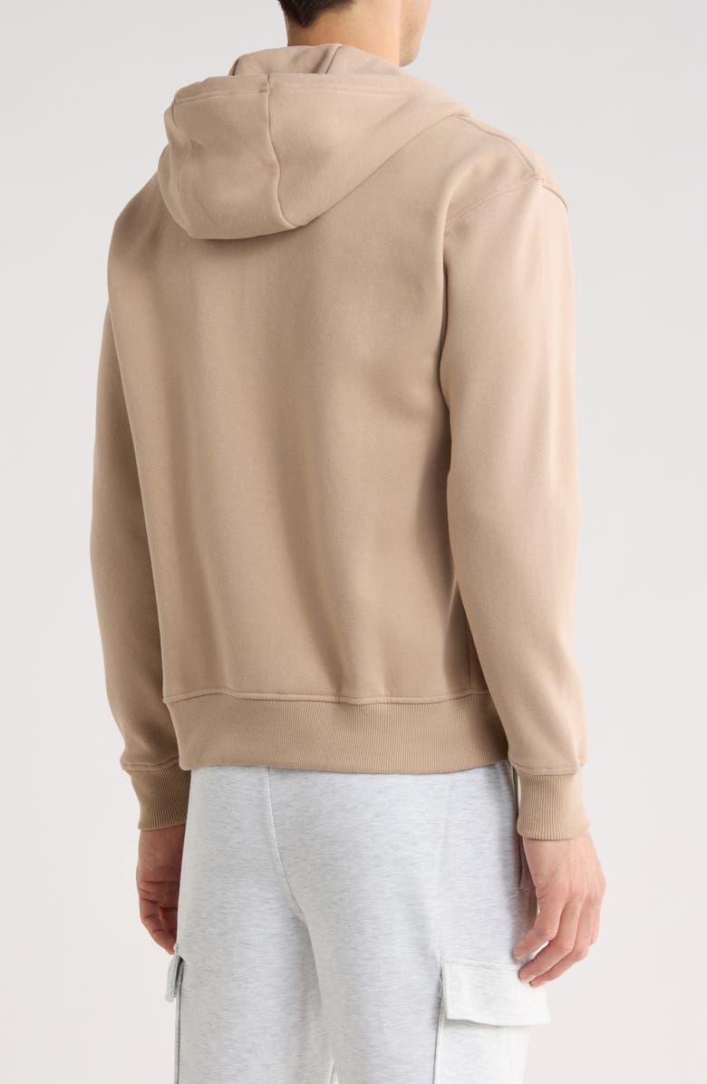 DENIM AND FLOWER Full Zip Fleece Hoodie, Alternate, color, Warm Sand