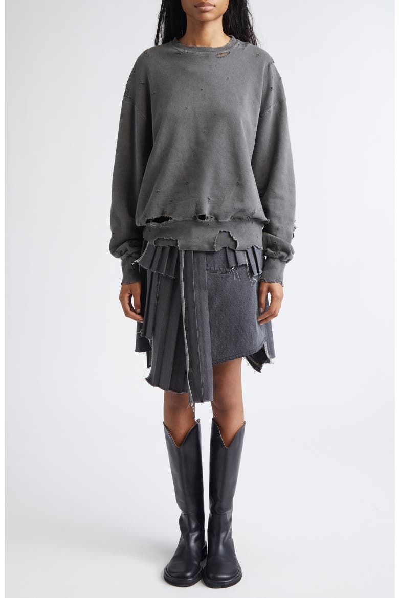 Remake Mark XV Denim Skirt, Alternate, color, BLACK ASSORT